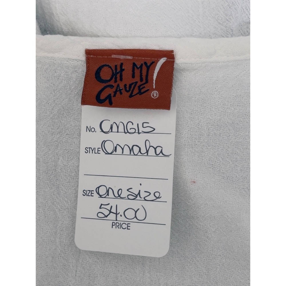 Oh My Gauze Women Omaha Snow Vest White Cotton Gauze OSFM Boho Beach Minimalist - Picture 6 of 6